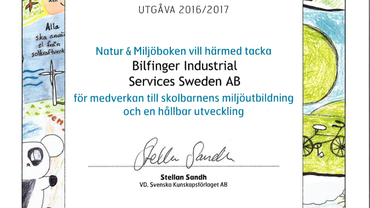 Bilfinger stödjer miljöutbildning och en hållbar utveckling