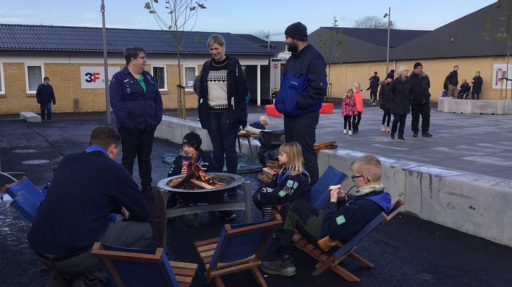 De lokale spejdere var med til at markerer den festlige indvielse