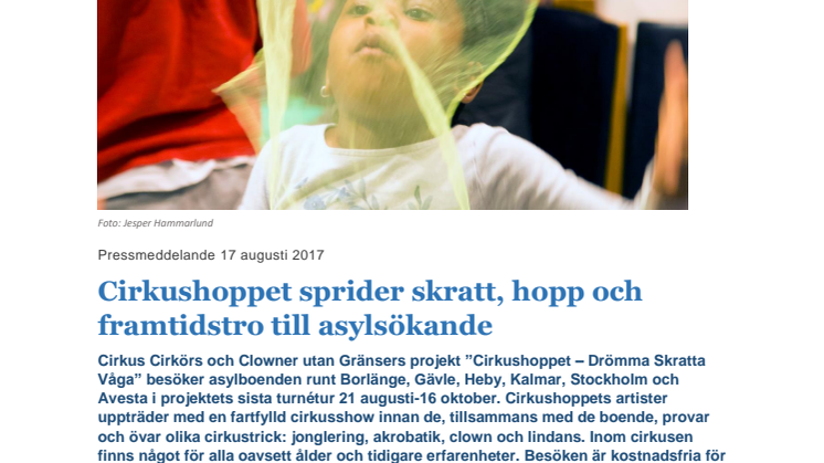Cirkushoppet sprider skratt, hopp och framtidstro till asylsökande