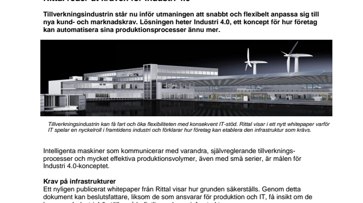 Rittal reder ut kraven för Industri 4.0