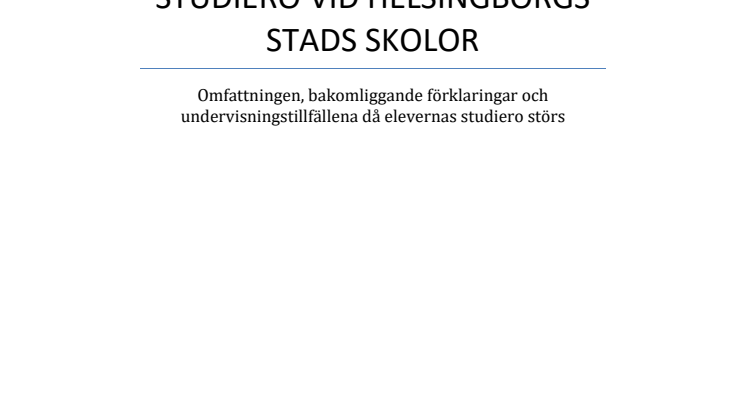 Studiero i Helsingborgs stads skolor