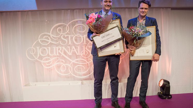 Robert Barkman och Daniel Velasco, vinnare av Årets Berättare