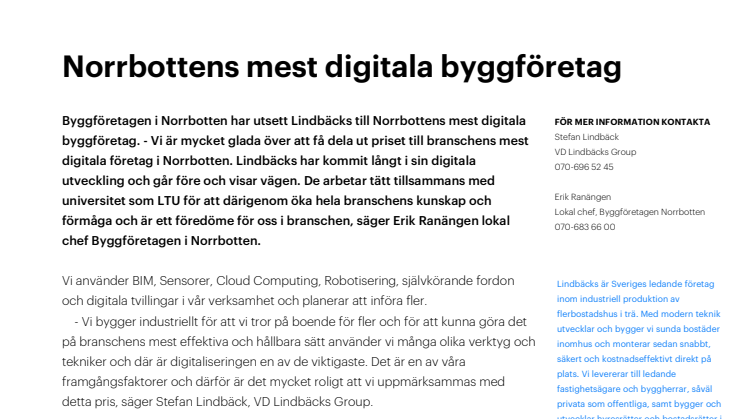 Norrbottens mest digitala byggföretag