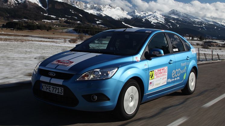 TRIPPELSEGER FÖR FORD I MONTE CARLO-RALLYT FÖR MILJÖBILAR