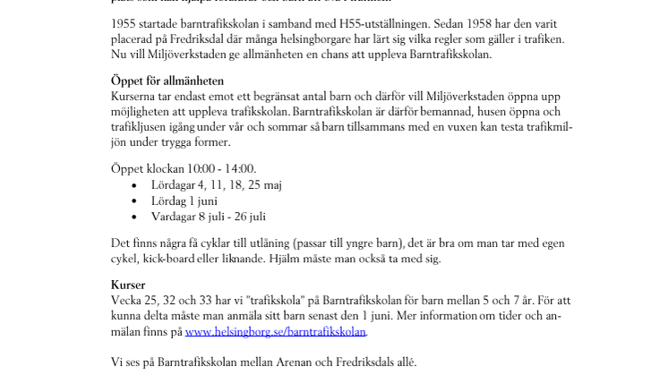Välkommen till Barntrafikskolan