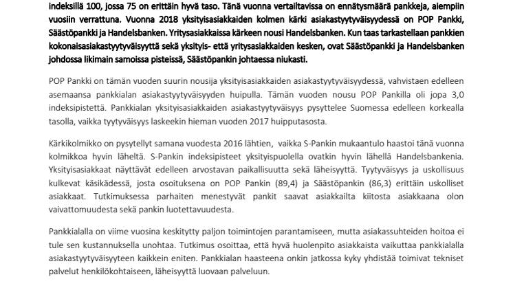 Palvelut tärkeitä pankkimaailmassa