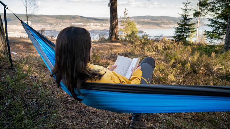 Stille og fredelig stund i hengekøyen. 
