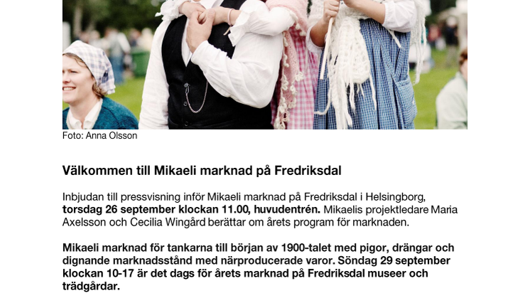 Välkommen till Mikaeli marknad på Fredriksdal