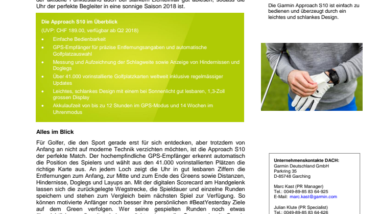Leichtes Spiel mit der Approach S10