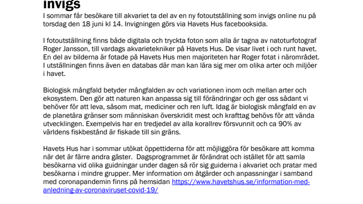 ​Ny utställning om biologisk mångfald invigs