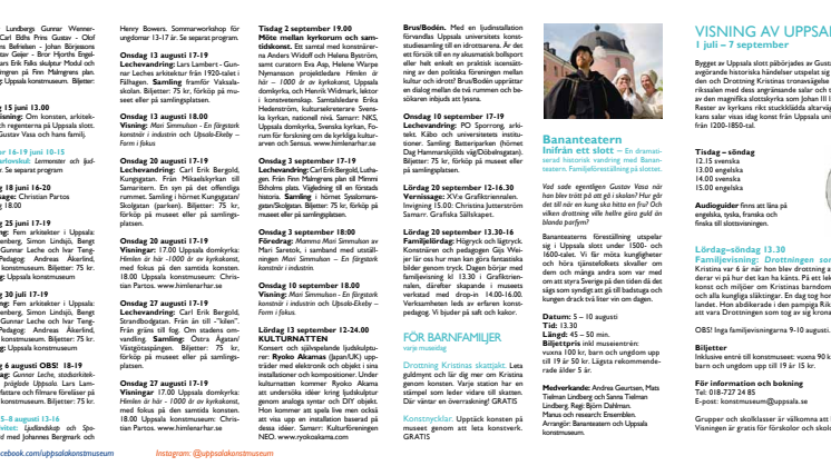 Programfolder sommaren 2014 Uppsala konstmuseum