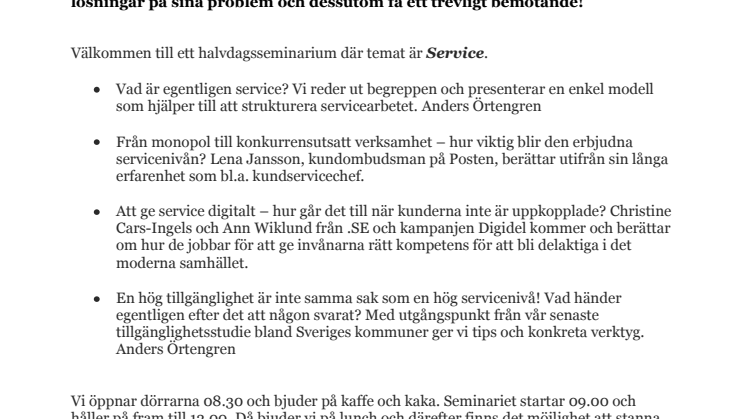 Hur skapas serviceupplevelser för kommunens kunder?       