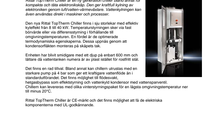 Ny generation chiller säkrar elektronik och processer