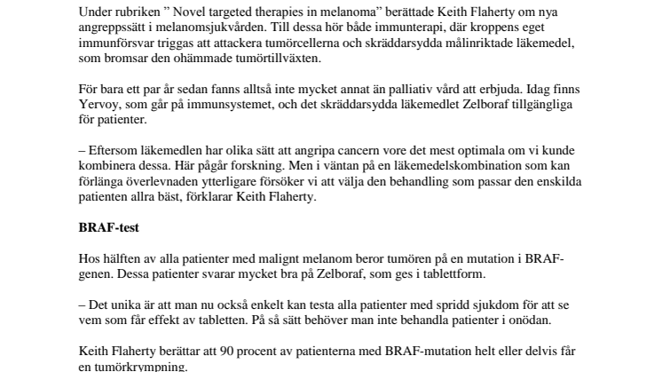Paradigmskifte inom Melanombehandling