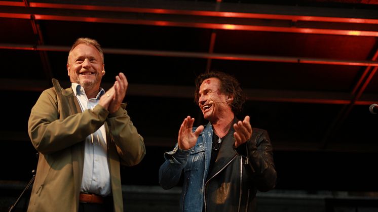 Byrådsleder Raymond Johansen og Petter A. Stordalen. 