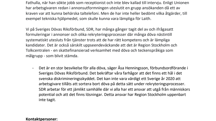 Arbetsdomstolens beslut – en stor besvikelse