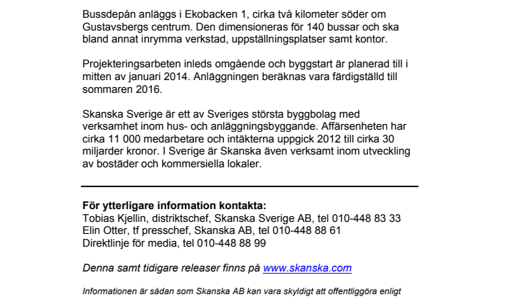 Skanska bygger bussdepå i Gustavsberg för 375 miljoner kronor