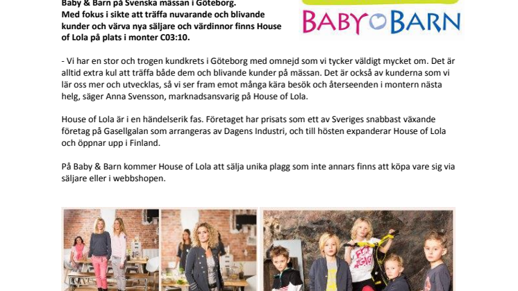House of Lola till mässan Baby & Barn i Göteborg