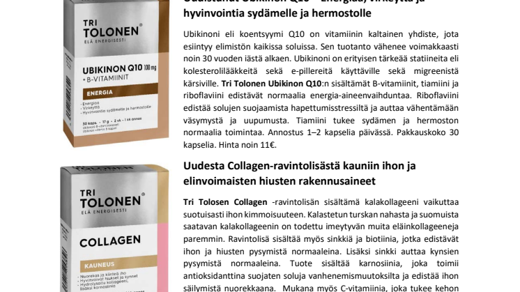 ​Uudistunut Tri Tolonen kannustaa elämään energisesti
