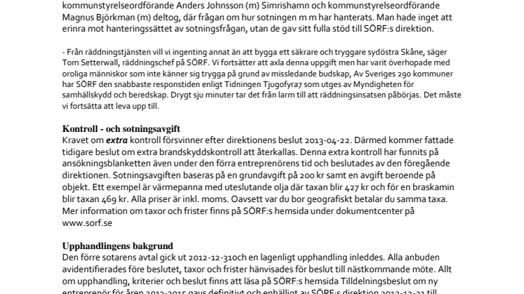 Sotning - en het fråga i Sydöstra Skåne