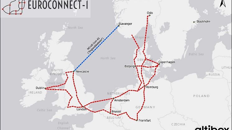 The new subsea fibre cable will be connected to the Euroconnect-1 fibre ring. 