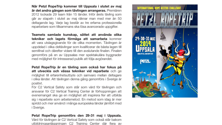 Petzl RopeTrip till Uppsala. Internationell stortävling för professionella reparbetare