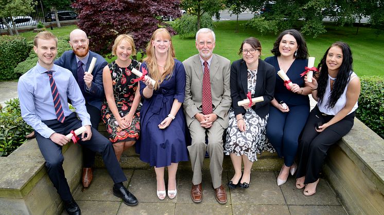 L-r  Joe Phillips, Tom Nicholson, Amanda Clarke, Gillian Fraser, Dr Phil Adams, Rebecca Craig Lindsey Marshall, Nicola Miller
