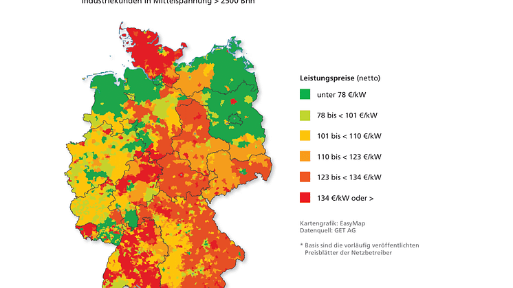 Netznutzung 2021 - Industriekunden in Mittelspannung > 2500Bnh (Quelle: Get AG) 