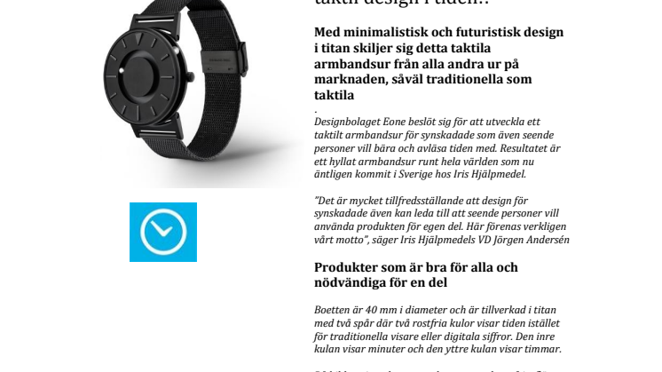Iris Hjälpmedel lanserar Bradley Collection i titan. Taktil design i tiden!!
