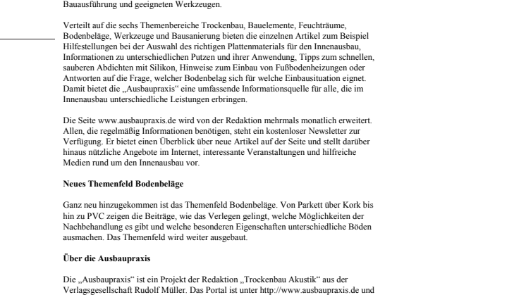 Ausbaupraxis: Ausbauprofis zeigen, wie es geht 