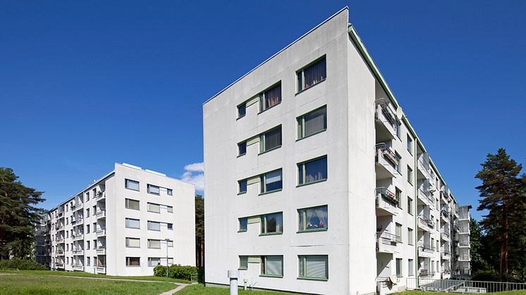 Espoon Karakallioon etsitään taideteosta toteutettavaksi viisikerroksisen asuinkerrostalon julkisivuun. Kuva: Espoon Asunnot Oy