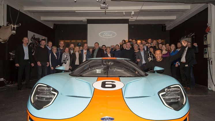 Första leveransen av nya Ford GT till Skandinavien.