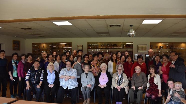Chinese and Scottish members together with ng homes Board members at Hawthorn Bowling Club
