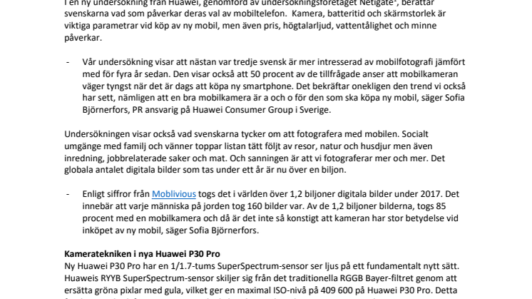Kamera och batteritid avgör svenskarnas val av mobil