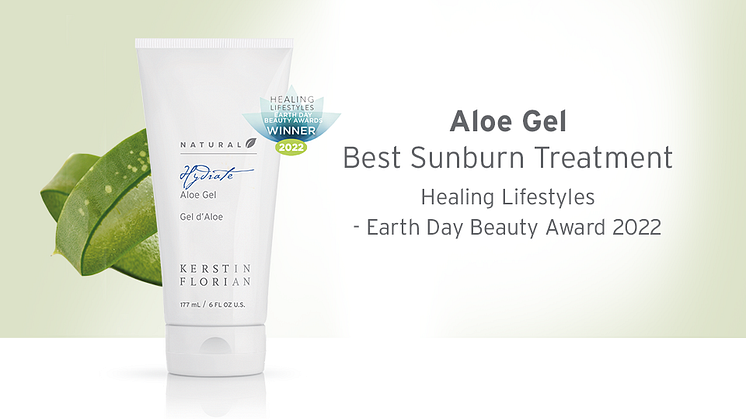 Aloe Gel utsedd till bästa produkten vid solbränna av Healing Lifestyles - Earth Day Beauty Awards 2022