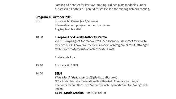 Västerbottenspolitiker besöker italiensk region
