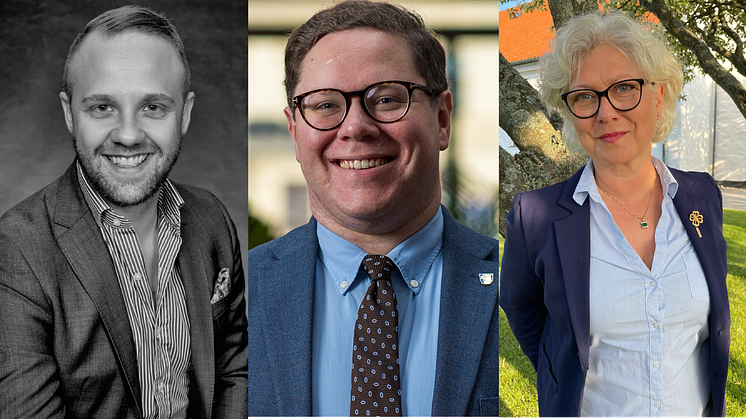 Centerpartiets topp tre kandidater på regionlistan för nordvästra valkretsen. Från vänster: Rasmus Waak-Brunkestam, Linus Hannedahl, Eva Holm.