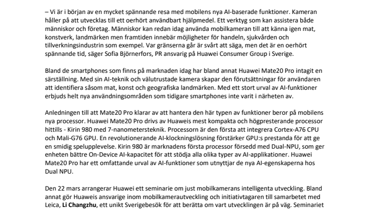 Smart kamera i mobilen gör mer än tar bra bilder  – vart är vi på väg? 