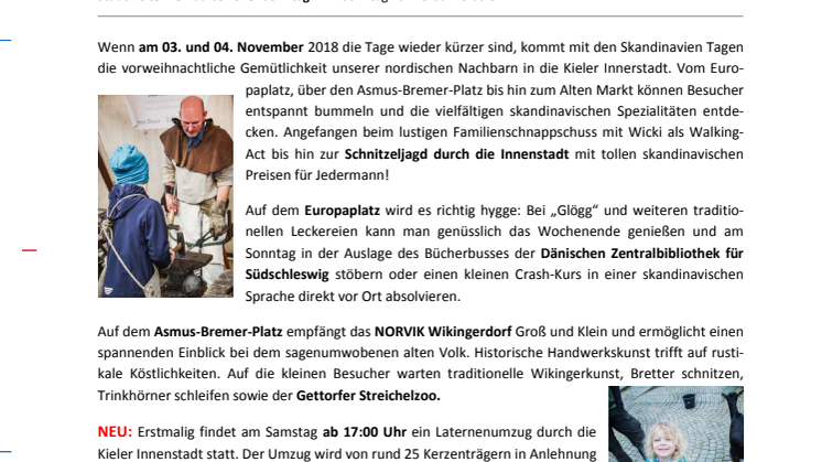 Skandinavien Tage in der Kieler Innenstadt mit verkaufsoffenem Sonntag