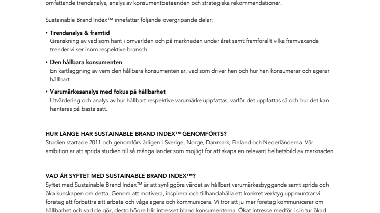 Q&A - Sustainable Brand Index 2019