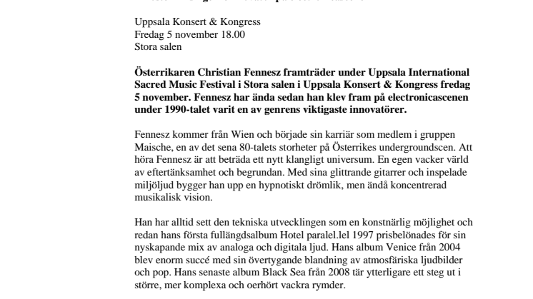 Fennesz - genreinnovatör på electronicascenen