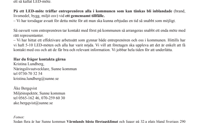 Enklare träffa Sunne kommun för företagen