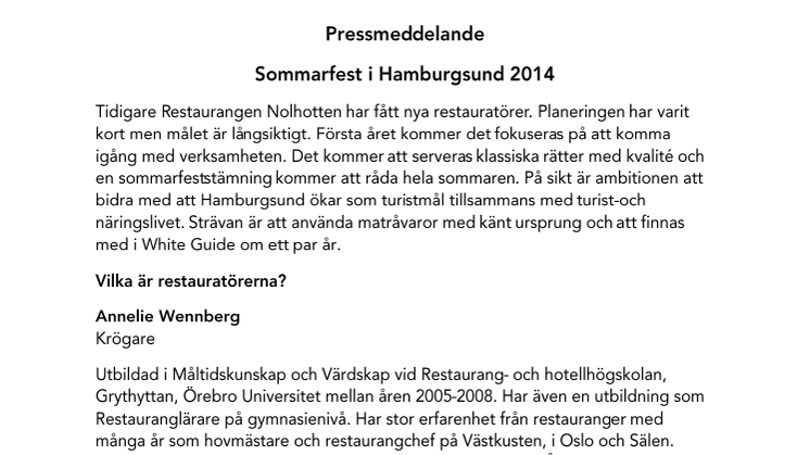 Sommarfest i Hamburgsund 2014