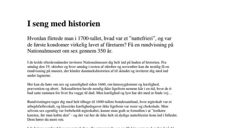 I seng med historien
