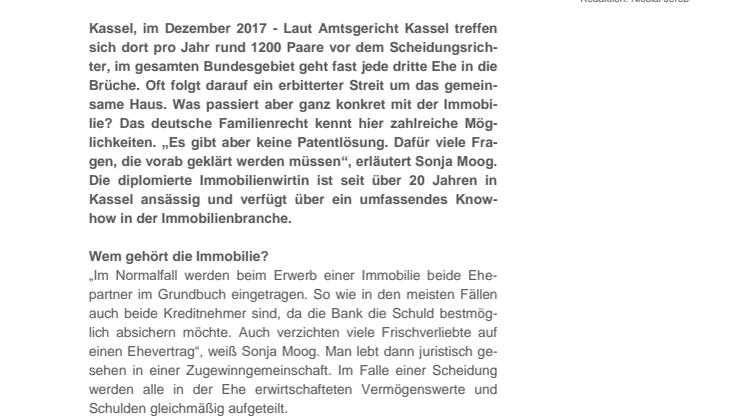 Und was machen wir mit dem Haus? Die Immobilie bei Trennung oder Scheidung