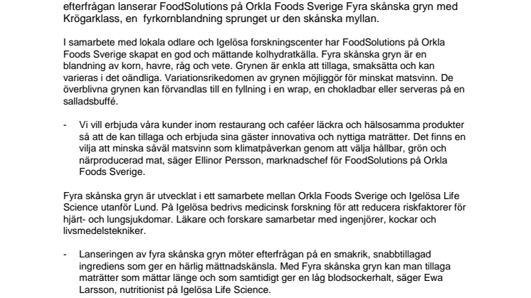 Innovativa Fyra skånska gryn till kulinariska restaurangrätter 