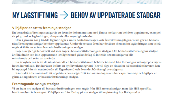 För bostadsrättsförening som inte är medlem i HSB