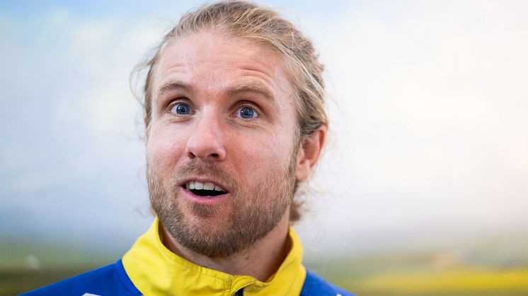 En lycklig idrottare - Gustav Bergman från OK Ravinen. Foto: Emma Wallskog, Bildbyrån 