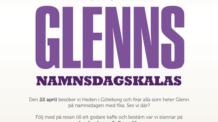 Bjuder Glenn på kaffe i Göteborg