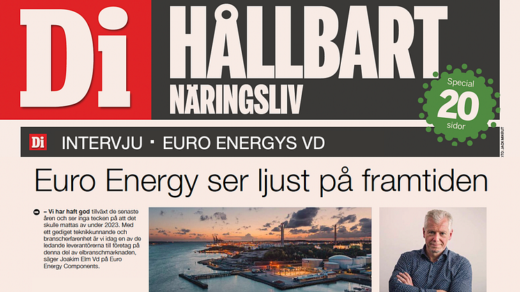 Euro Energy uppmärksammas i Dagens Industri för sitt positiva arbete med hållbarhet